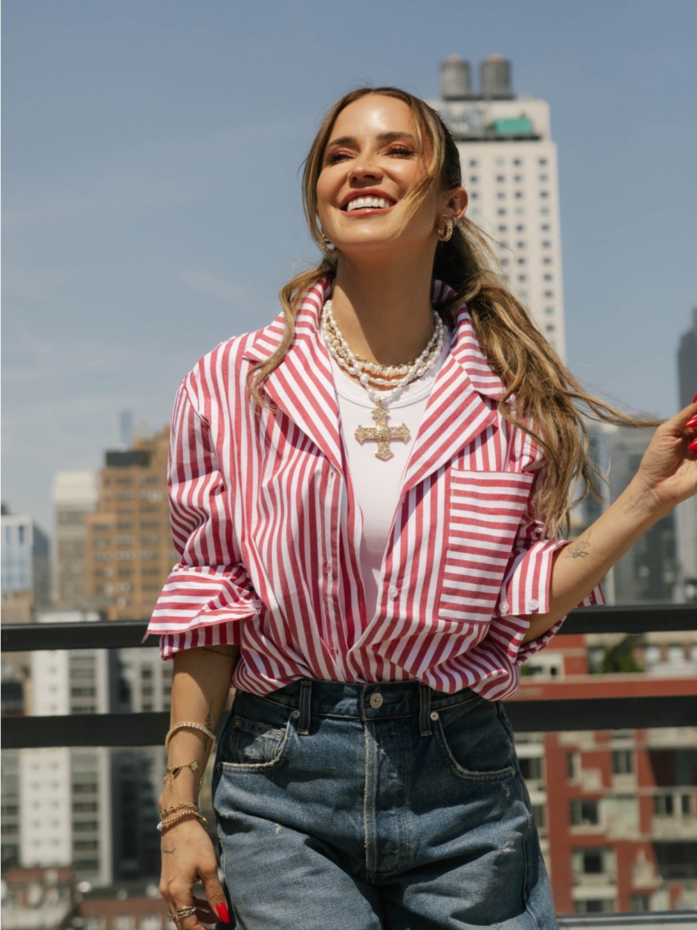 Smash & Tess Kaitlyn cotton striped shirt - Large